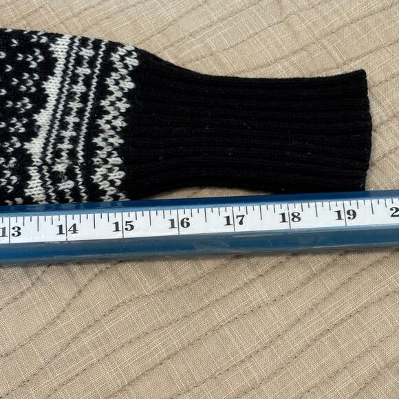 Cambridge Dry Goods Wool Sweater Black Cream Deer Sz S - Picture 6 of 8